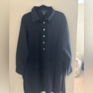 Black Button-Up dress with waste tie